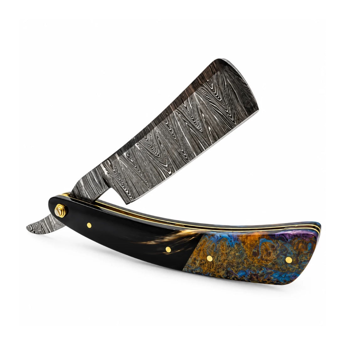 Damascus Steel Straight Razor - Shave Essentials