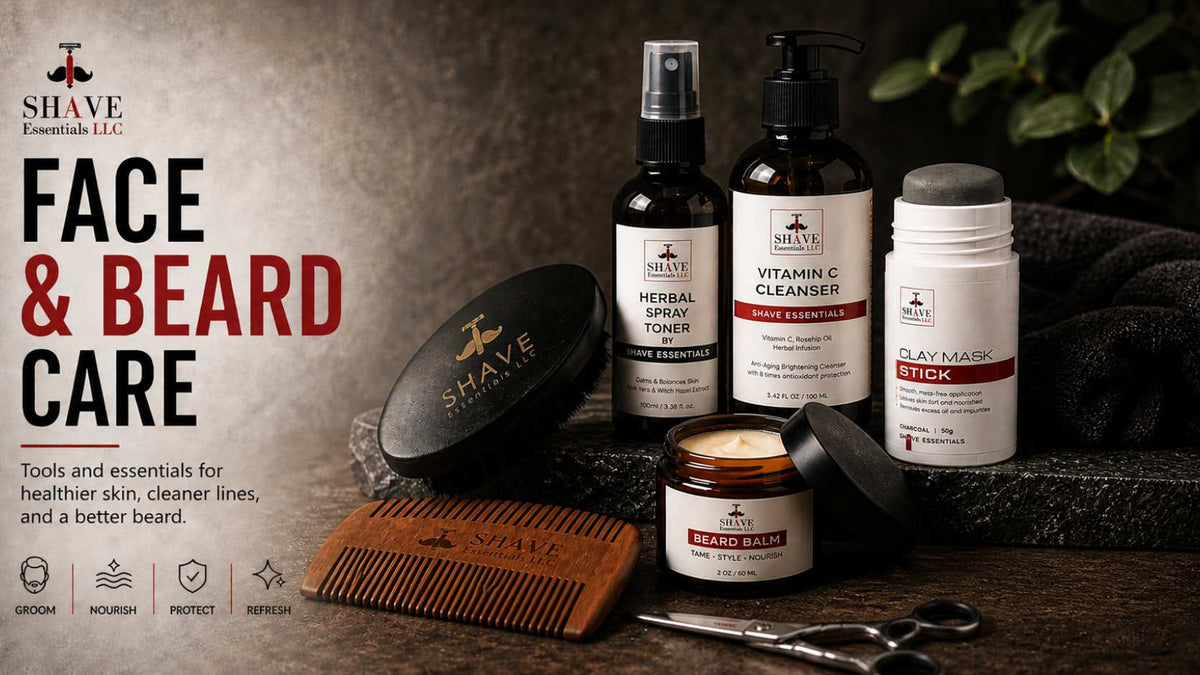 Face Shaving Essentials Beard Care & Men’s Face Care Products – Shave Essentials