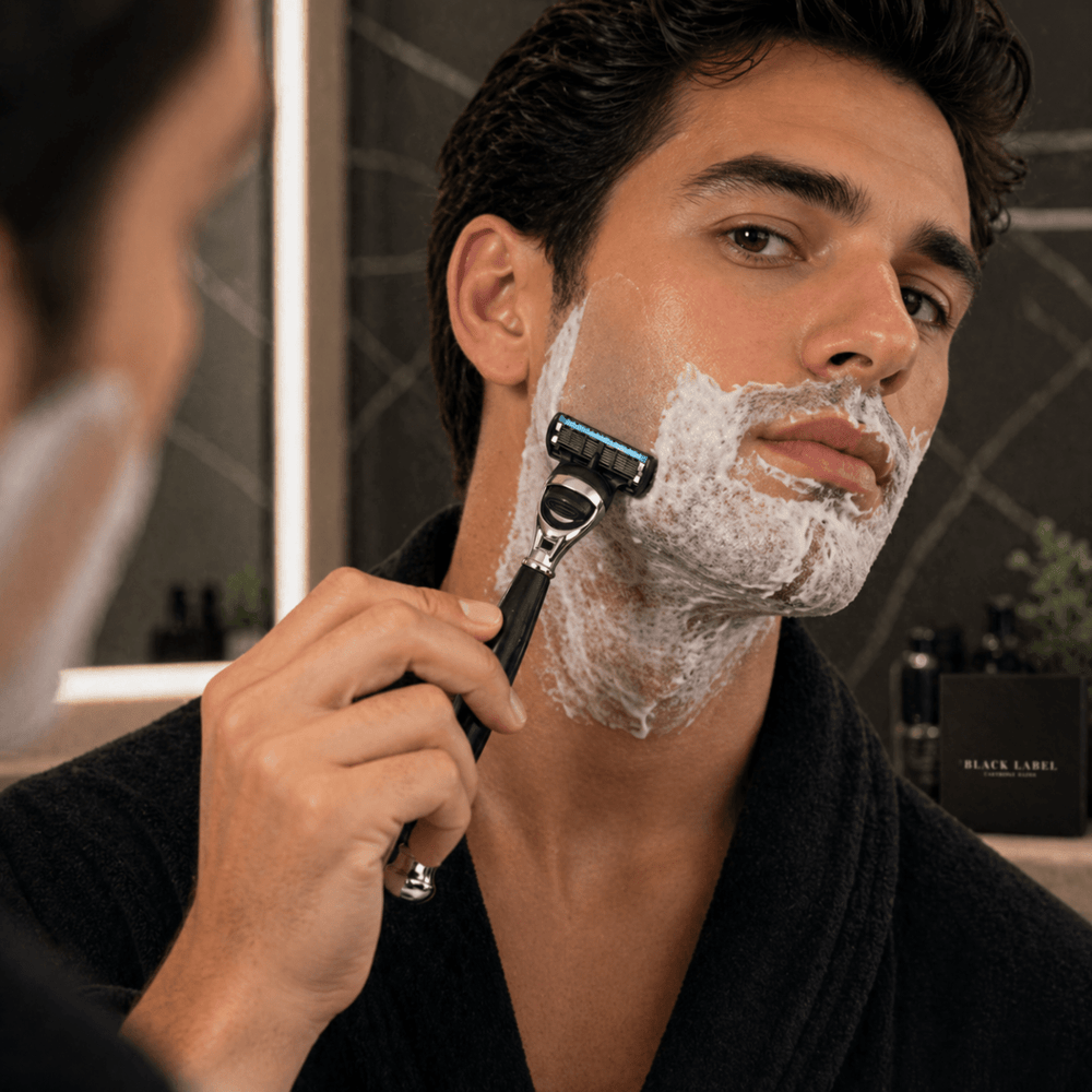Labelled Razor Black Label Cartridge Razor Handle | Premium Reusable Razor Handle ...