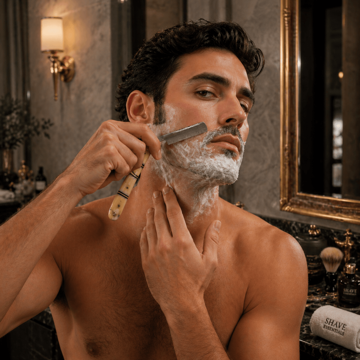 Damascus Steel Straight Razor - Shave Essentials