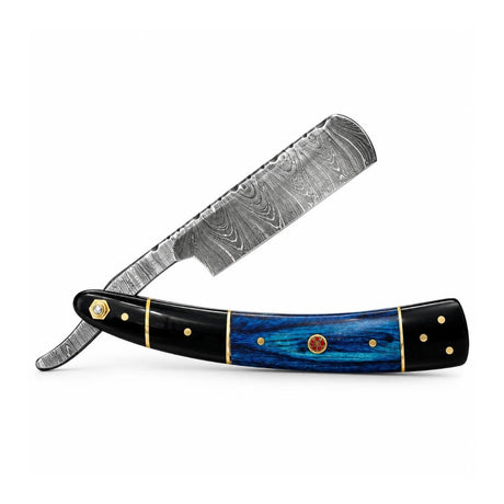 Damascus Steel Straight Razor - Shave Essentials
