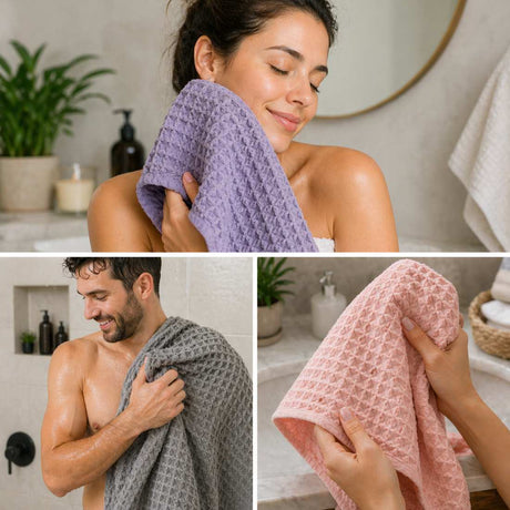 Waffle Weave Bath Towel - Shave Essentials
